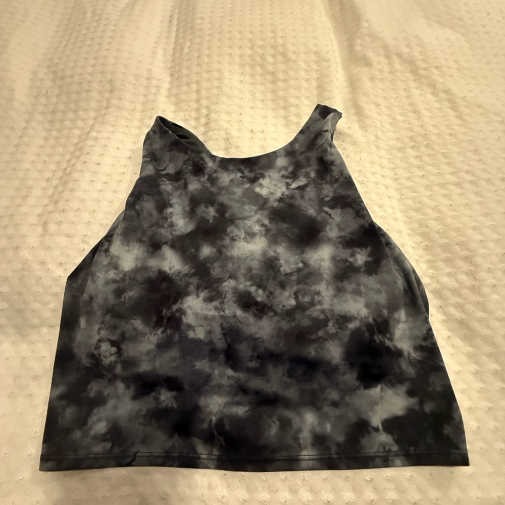 Women's Black and Gray Tie-Dye sports bra